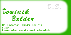 dominik balder business card